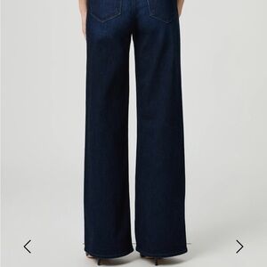 PAIGE Dark Indigo Wide Leg Mid Rise Jeans